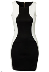 ItspleaZure Black and White Sleeveless Mini Dress